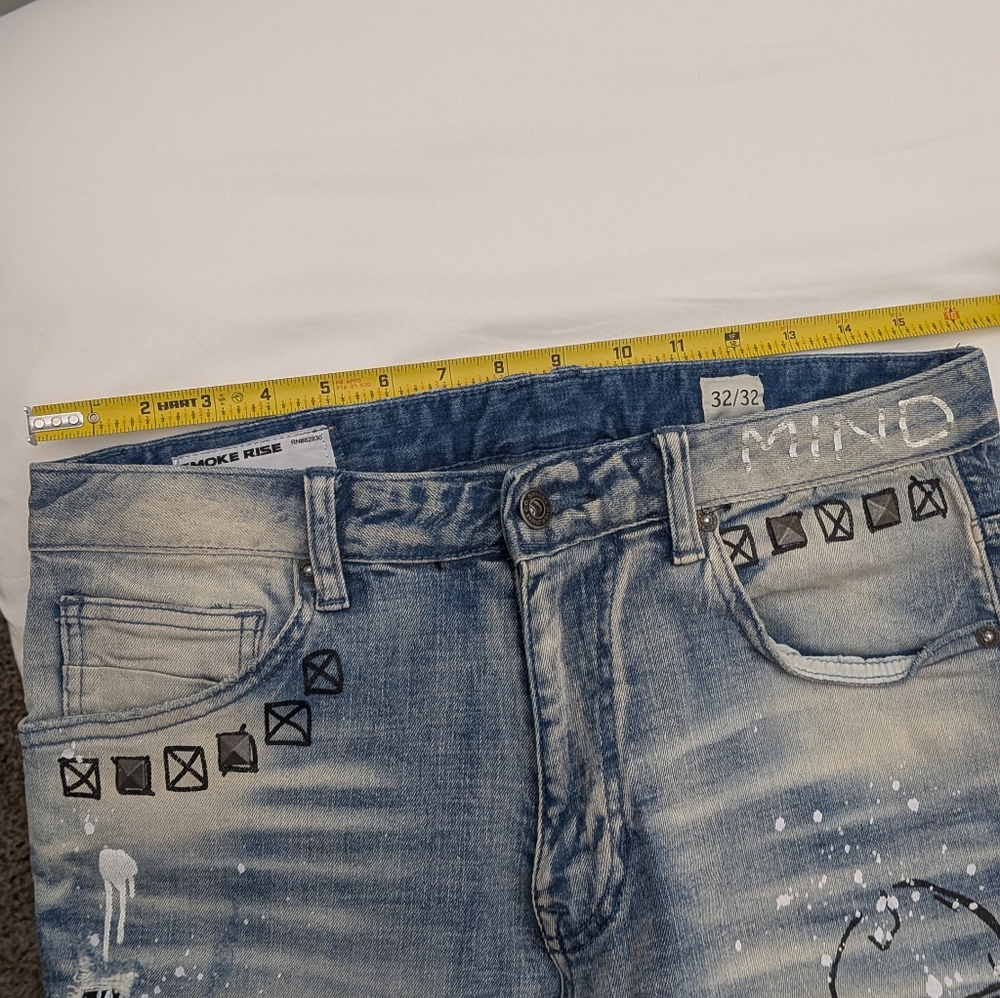 Stylish Graphic Denim Jeans Set - Black and Gray - Picture 8 of 10